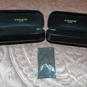 Bundle of 2 Coach Black Eye Glass Sunglass Cases Holders